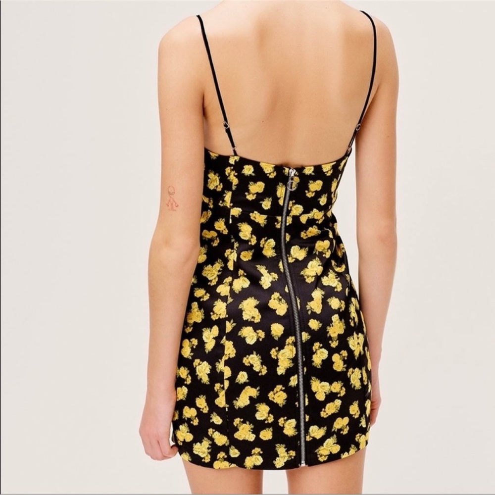 For Love & Lemons Marigold Lyla Dress Black and Yellow Floral Print - Picture 2 of 12